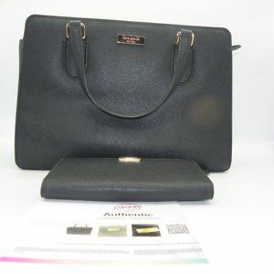 NWOT KATE SPADE BLK SATCHEL W/MATCHING WALLET COA